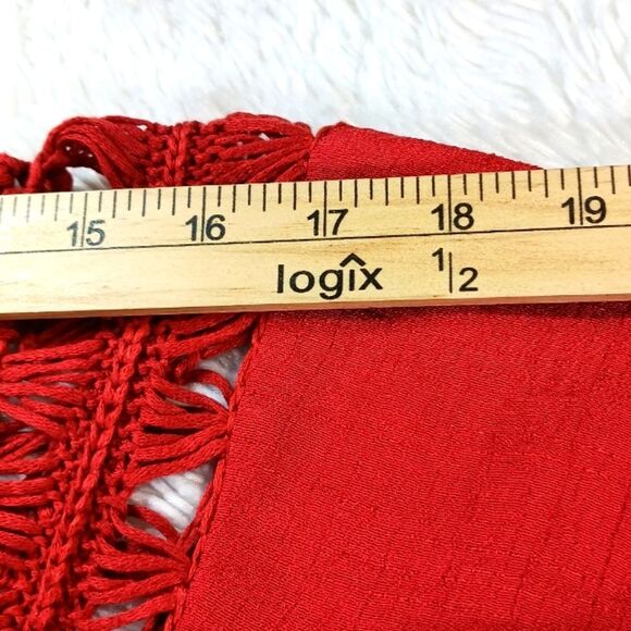 Vivid Gausy Macreme Tunic/ Beach Cover/ Blouse Women's XL. Cotton Blend. Red.... - Picture 8 of 11